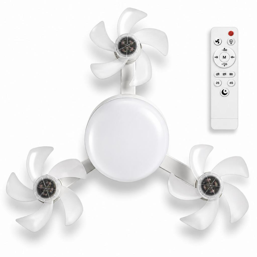 Ventilador De Teto Drone Led 60w Bivolt E27 Silencioso Com Controle Remoto