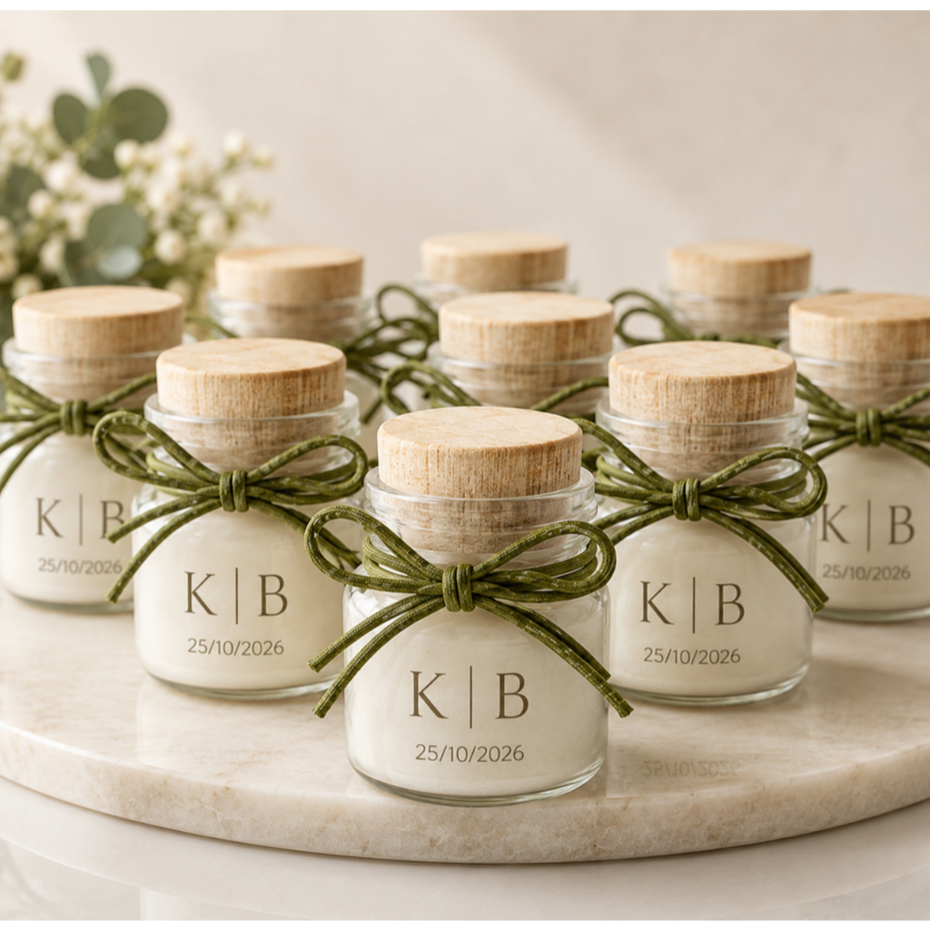 KITVela aromática personalizada 40g PREMIUM, 100% cera, Lembrancinha para casamento, maternidade chá de bebê