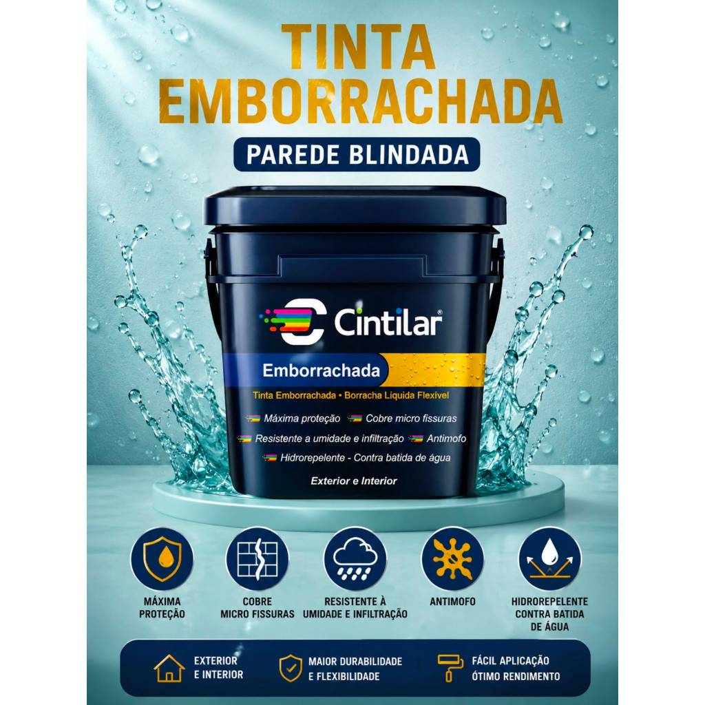 Tinta Borracha Líquida 18kg Antimofo Sem Cheiro Emborrachada Cintilar
