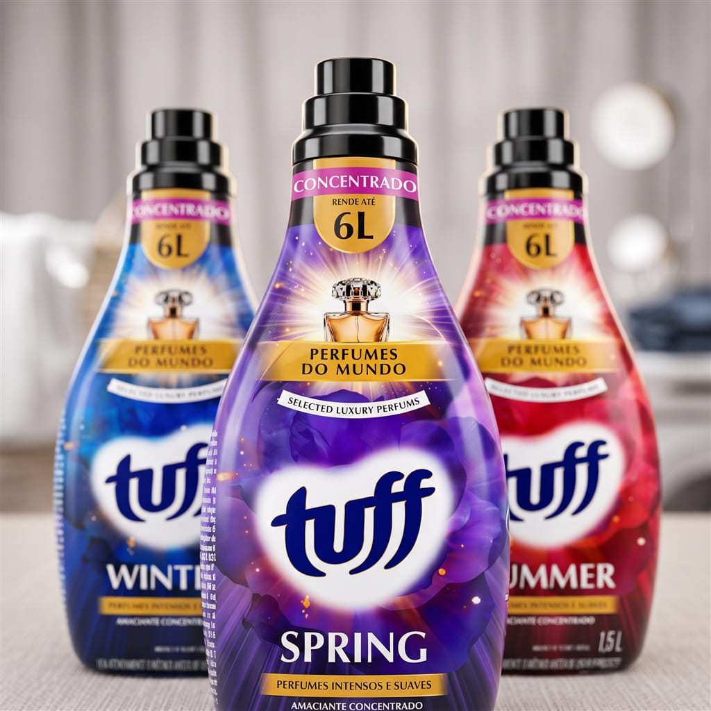Amaciante Concentrado Tuff 1,5L Vegano Winter Spring Summer Rende 6 Litros Perfu