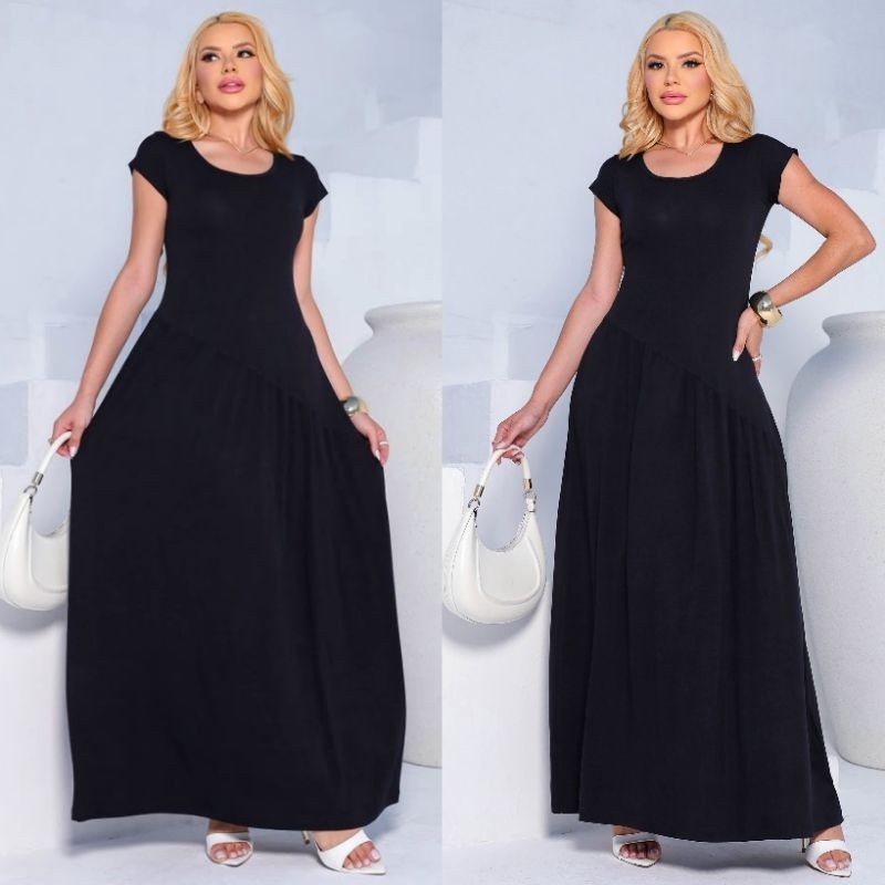 Vestido feminino assimétrico com manguinha modelo elegante e confortável sem bojo