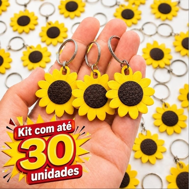 Chaveiro Girassol alto relevo para o verão , primavera Festas Lembrancinha