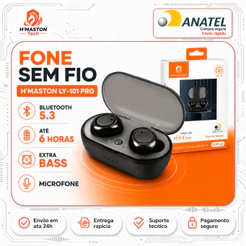 H'maston Fone De Ouvido Bluetooth Sem Fio LY-101Pro Fone Intra Auricular Fone Sem Fio Bluetooth Fone Anti Ruido