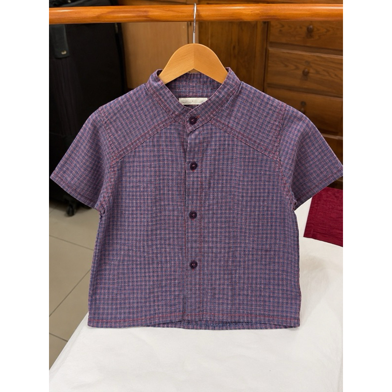 Camisa Social Infantil Xadrez Manga Curta Menino Tamanho G 1 Ano