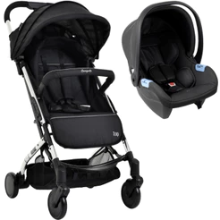 Carrinho de Bebe + Bebe Conforto Zap Metal Prata - Burigotto