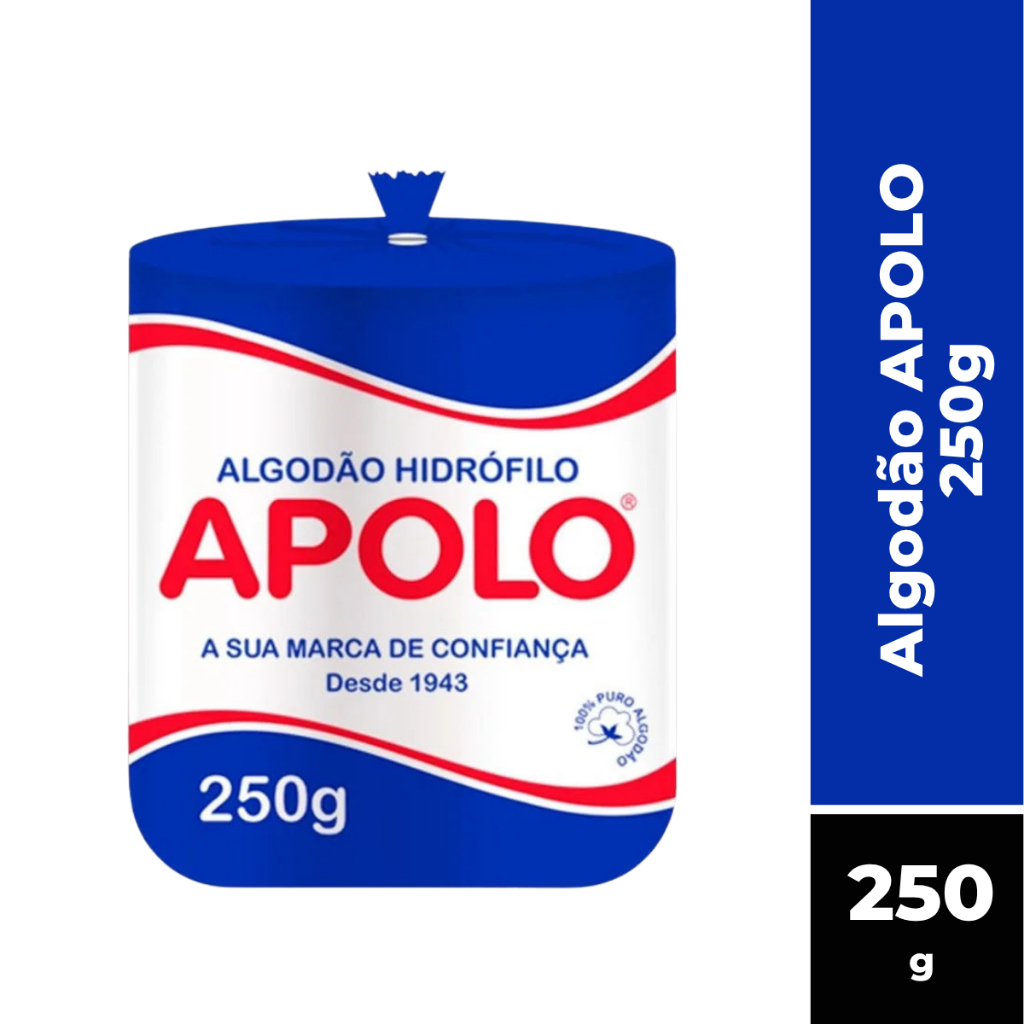 ROLO DE ALGODÃO HIDRÓFILO APOLO 250G
