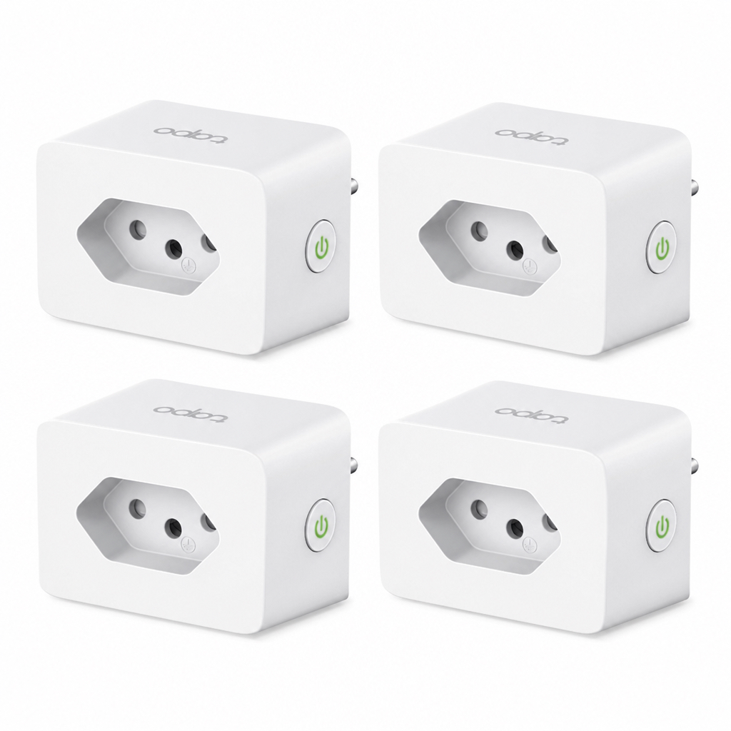 Tomada Inteligente Wi-fi TP-link Tapo P110 (4uni.), Bivolt, 10A/2400W, 127/220v, Controle Remoto
