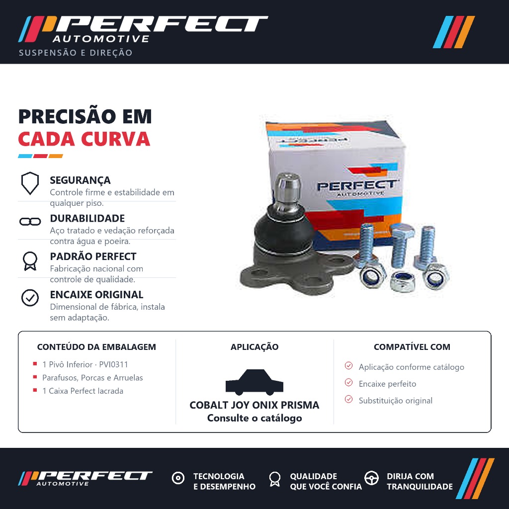 Pivo De Suspensão inferior Cobalt Joy Onix Prisma Sonic Spin Tracker – Perfect PVI0311