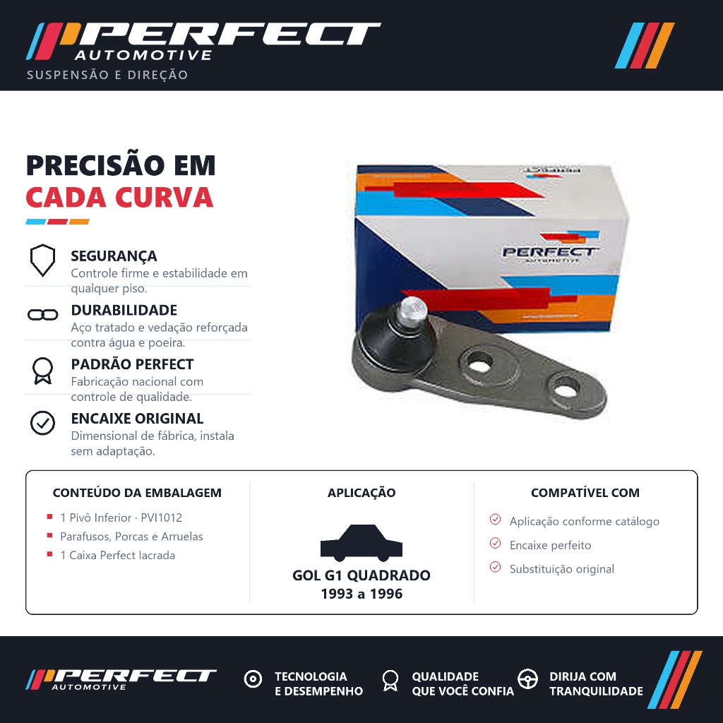 PIVO SUSPENSAO DIREITO GOL G1 QUADRADO 1993 a 1996 PERFECT