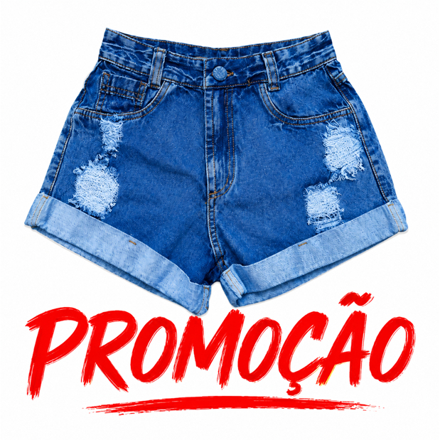 Short Jeans Feminino Barra Dobrada Estilo Fashion