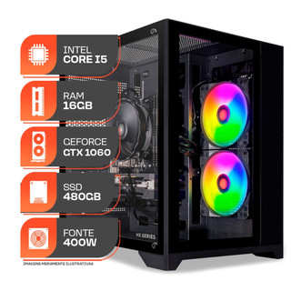 PC Gamer Forge, Intel Core i5, GeForce GTX 1060 3GB, 16GB DE RAM, SSD 480GB, Fonte 400W 80 Plus