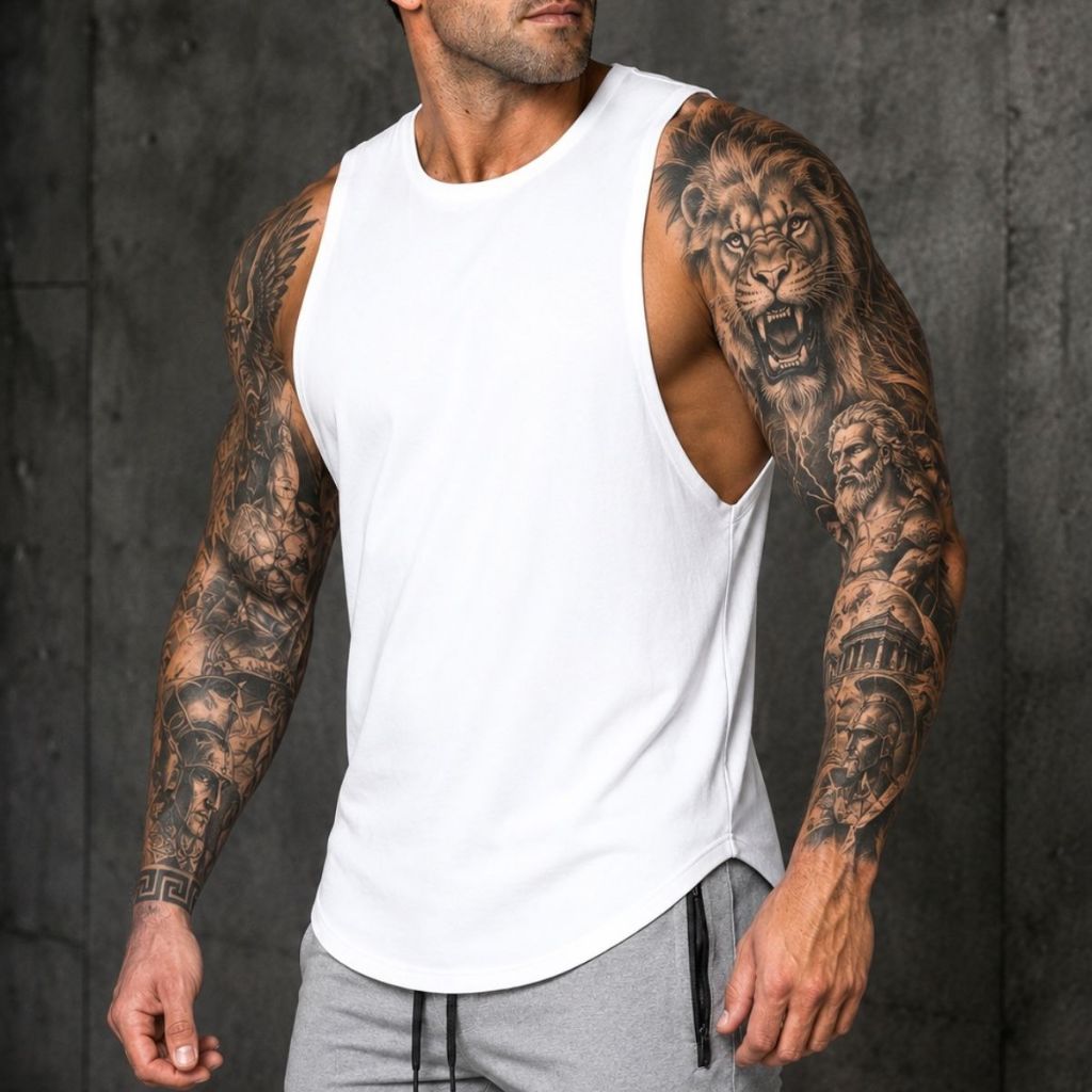 Regata Longline Masculina Oversized Camiseta Cavada Camisa Machão Treino Academia Musculação.