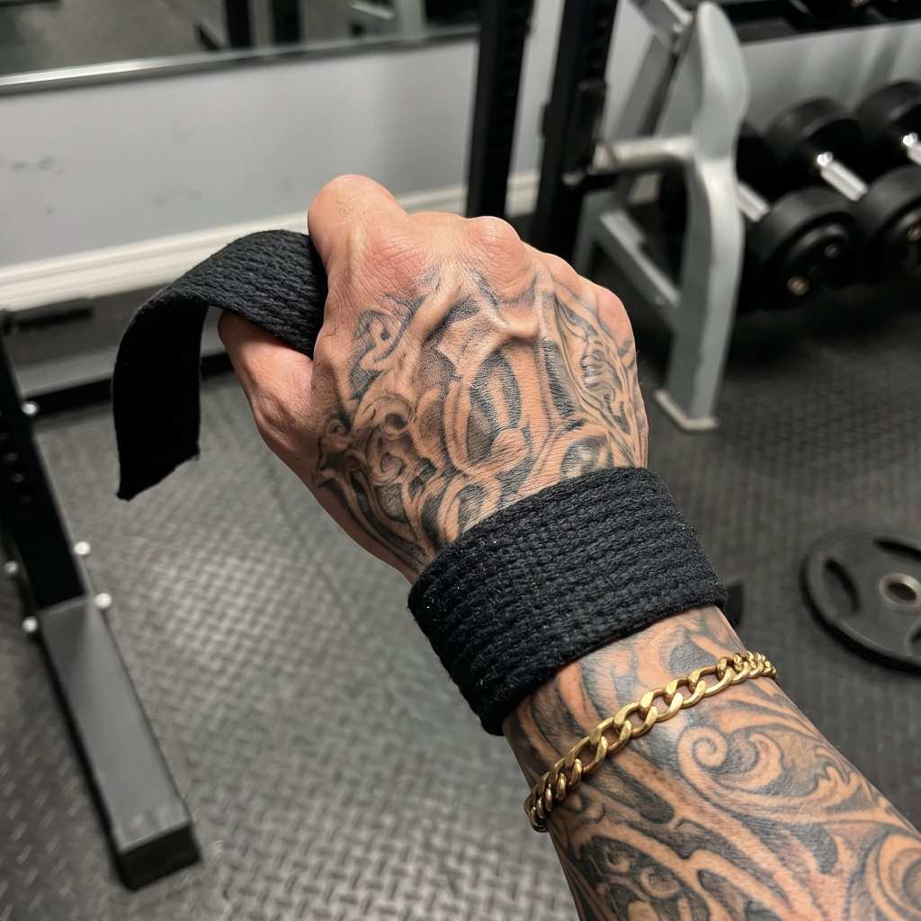 Strap Academia Musculação Preto Tala Fita Treino Costas Straps