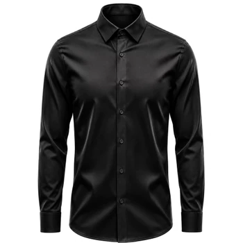 Camisa Social Masculina Manga Longa Lisa Premium com Elastano Antiamaassante para Trabalho e Festas e LOVE INSIDE