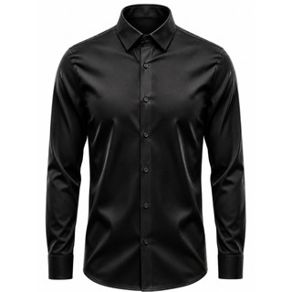Camisa Social Masculina Manga Longa Lisa Premium com Elastano Antiamaassante para Trabalh…