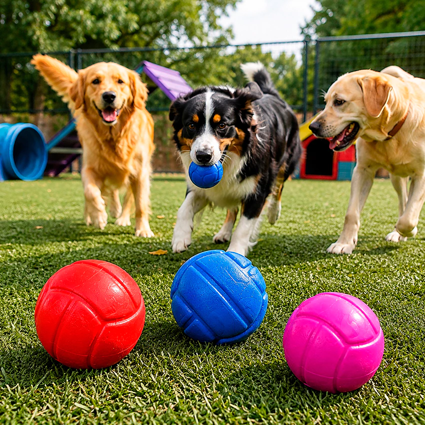 Bola Maciça Lisa Pula Pula para Cães Coloridas