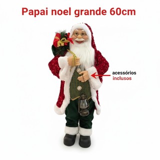 Papai noel grande 60cm decoração natalina enfeite de natal