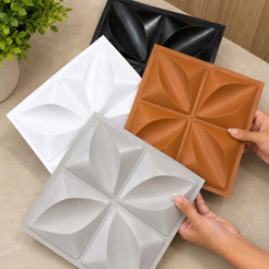 Kit 300 de Placas 3D em PVC 25x25 cm para Revestimento Decorativo de Parede