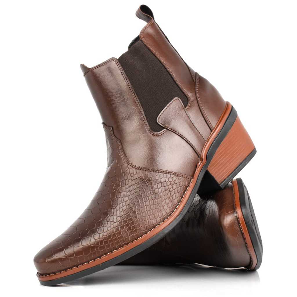 Bota Botina Masculina Texana Croco Country Festa Rodeio