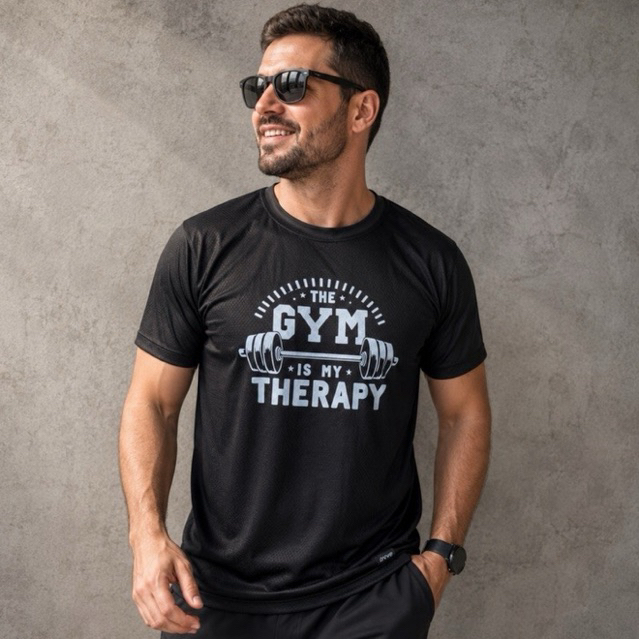 Camiseta Dry Fit Estampada Masculina Academia Treino Crossfit Musculação Corrida Atletismo Tecido Respiravel Original