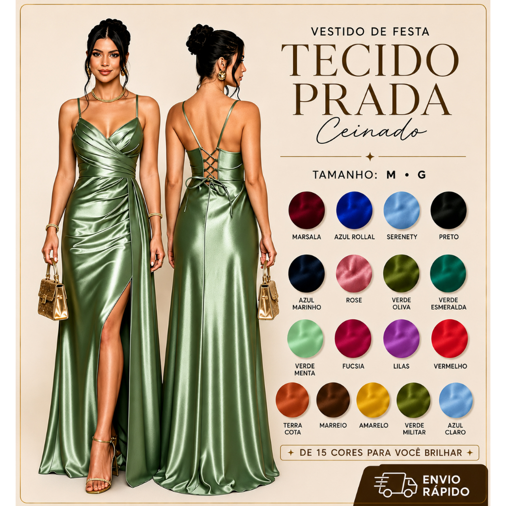 Vestido De Festa Longo Elegante Femenino com Fenda, Bojo e Zíper para Casamento ,Madrinha, Formaturas e Jantares de luxo