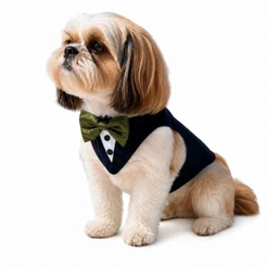 Coleira pet smoking, terninho cachorro para casamento, peitoral para cachorro