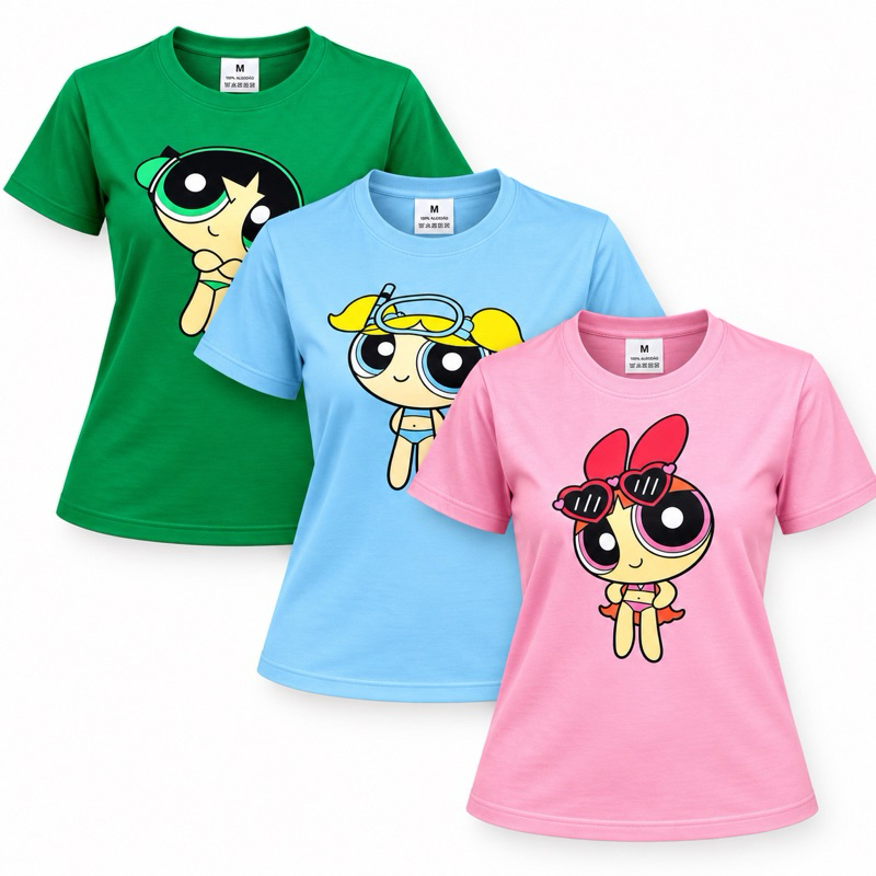 Camiseta Feminina T-Shirt Meninas Superpoderosas Estampada 100% Algodão Casual