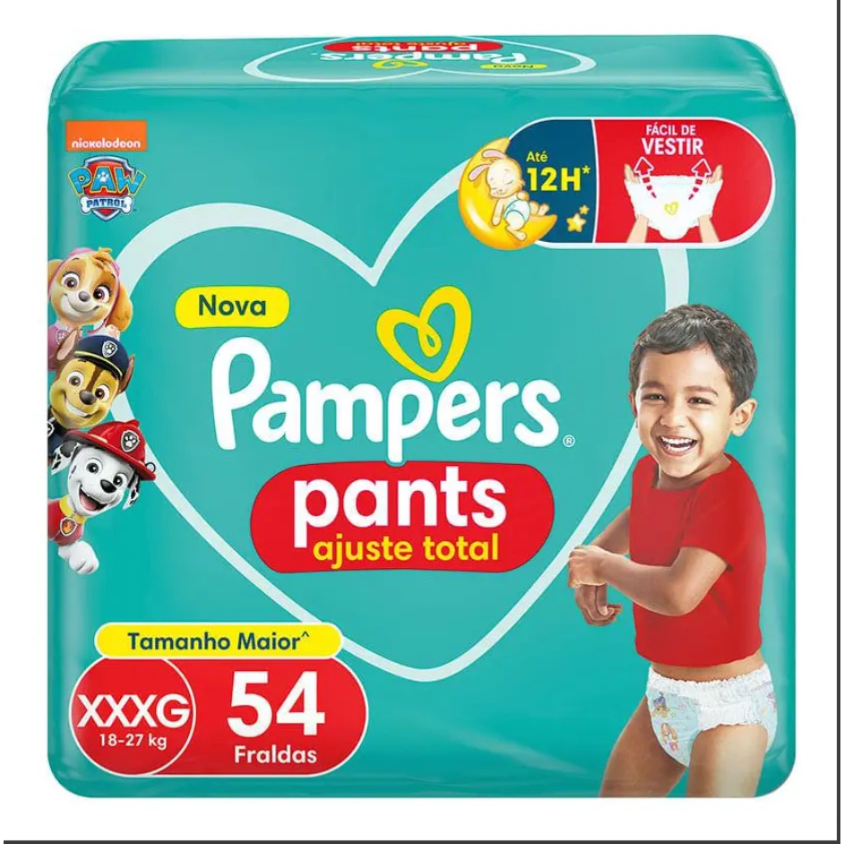 Fralda Pampers Pants Ajuste Total Max Xxxg 54 Unidades