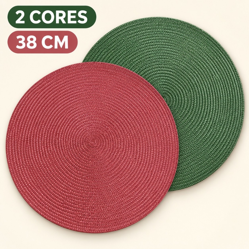 Kit 4 ou 6 ou 10  jogo americano Tapete De Mesa Posta Redondo Design Elegante Impermeável