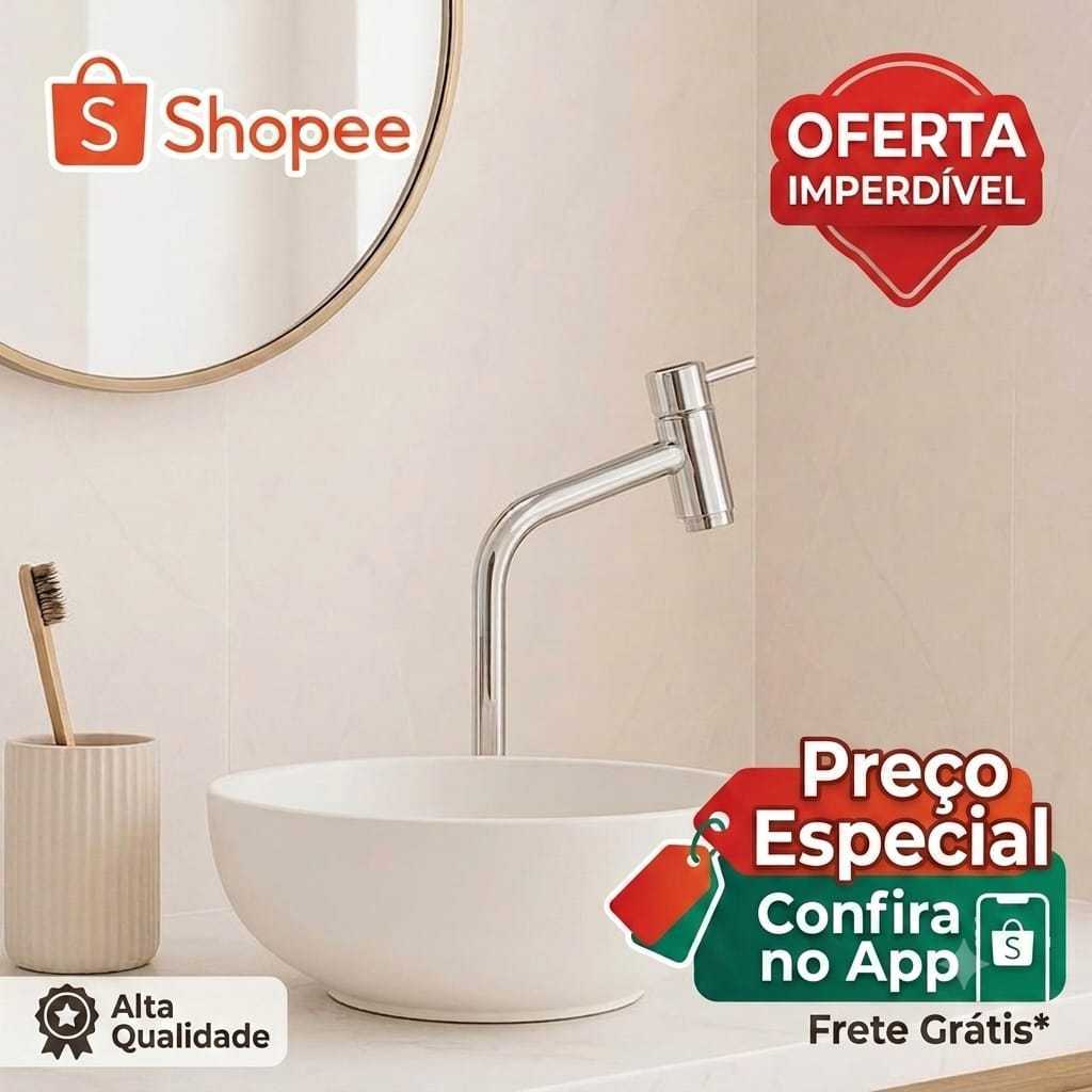 Torneira Banheiro Cuba Sobrepor, bica alta cromado gourmet bancada banheiro lavabo água fria