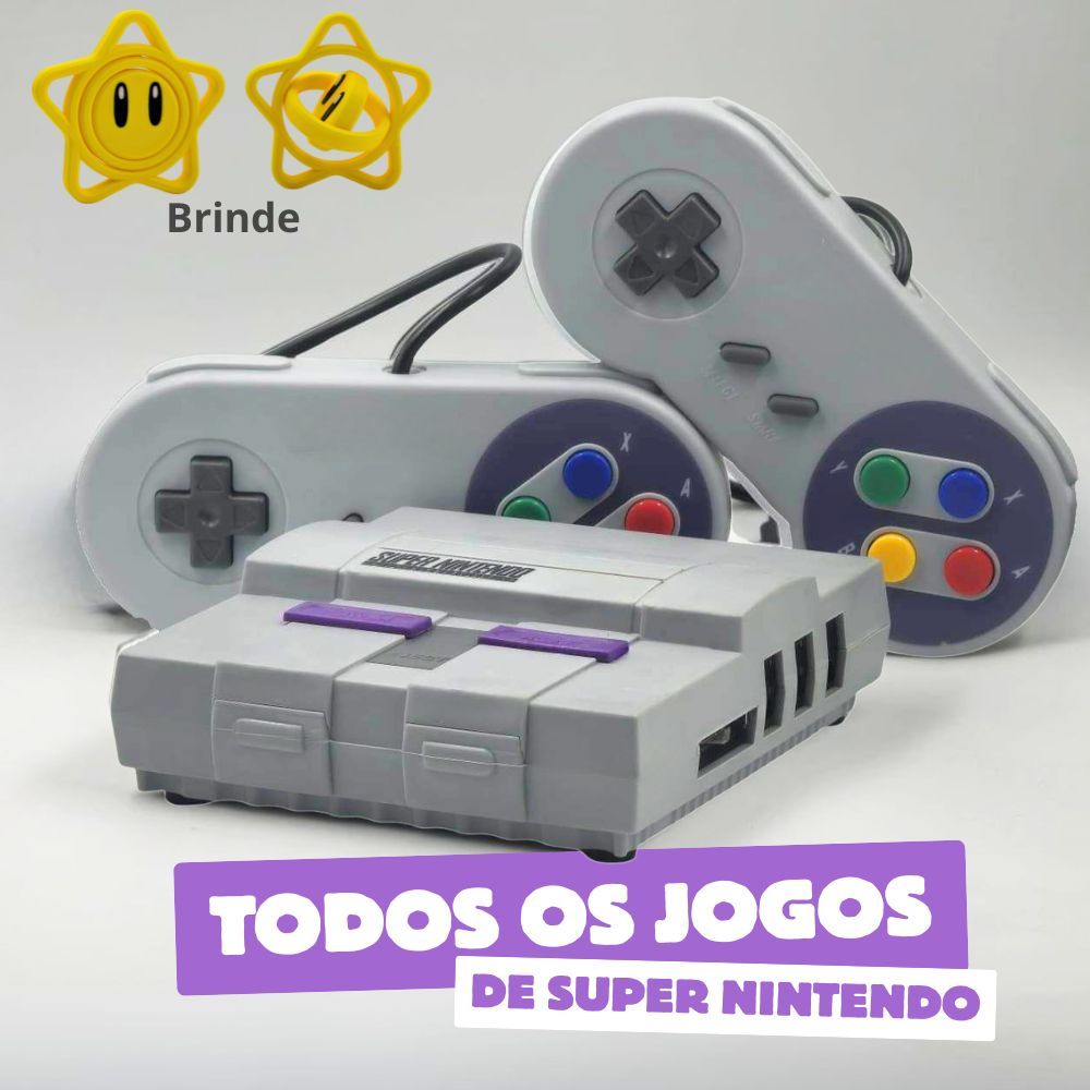 Vídeo Game Retro Mini Super Nintendo Todos os Jogos de Super Nintendo com 2 Controles