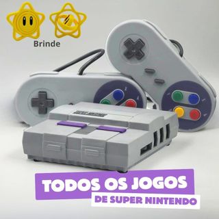 Vídeo Game Retro Mini Super Nintendo Todos os Jogos de Super Nintendo com 2 Controles