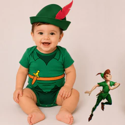 Body Bebê Infantil Peter Pan Sininho Tinker Bell Mêsversário Temático - Roupinha Super Confortável 100% Algodão Premium