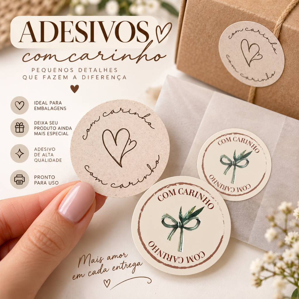Adesivos Com carinho