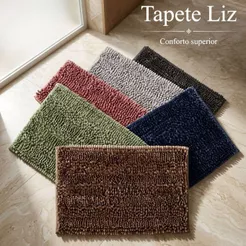 Tapete de Banheiro Antiderrapante Macio Felpudo Corttex Alta Absorção 60cm x 40cm Liz