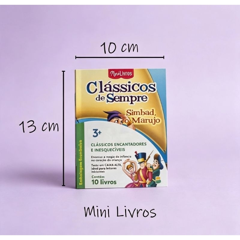 Mini Livros - Clássicos de Sempre para crianças kit 10 unidades
