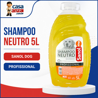 Shampoo de Cachorro 5L Neutro Sanol Dog Higiene Suave Pet Para Cães Econômico