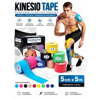 Fita Knesio Tape Bandagem adesiva funcional alivia a dor lesão atleta Tape Fisioterapia Rolo Adesivo