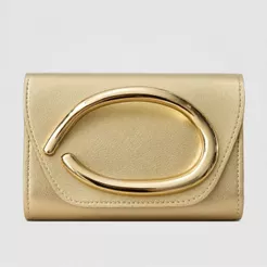 Bolsa Feminina Clutch Luxo Dourada com Alça Metal Elegante