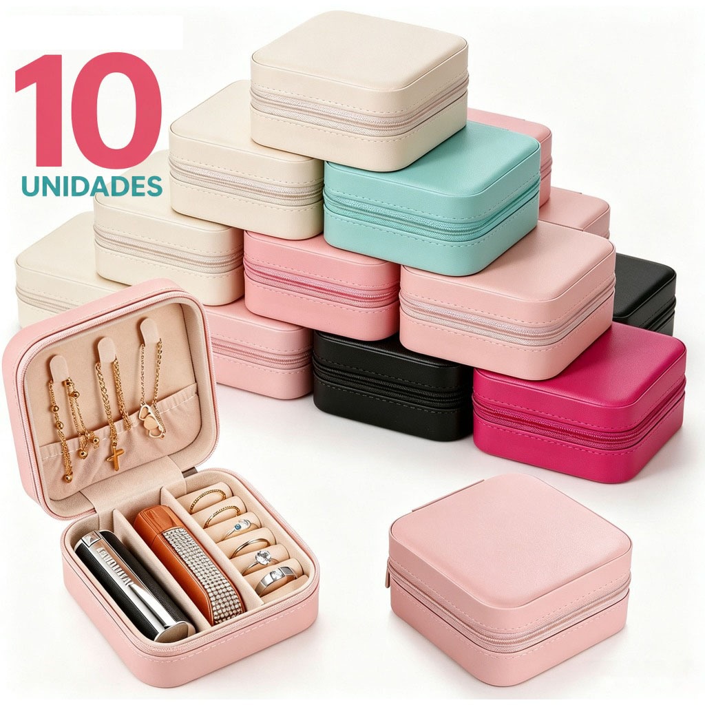 5/10 PCS Mini Porta Joias Portátil para Viagem Bolsa Acolchoada para Anéis e Colares