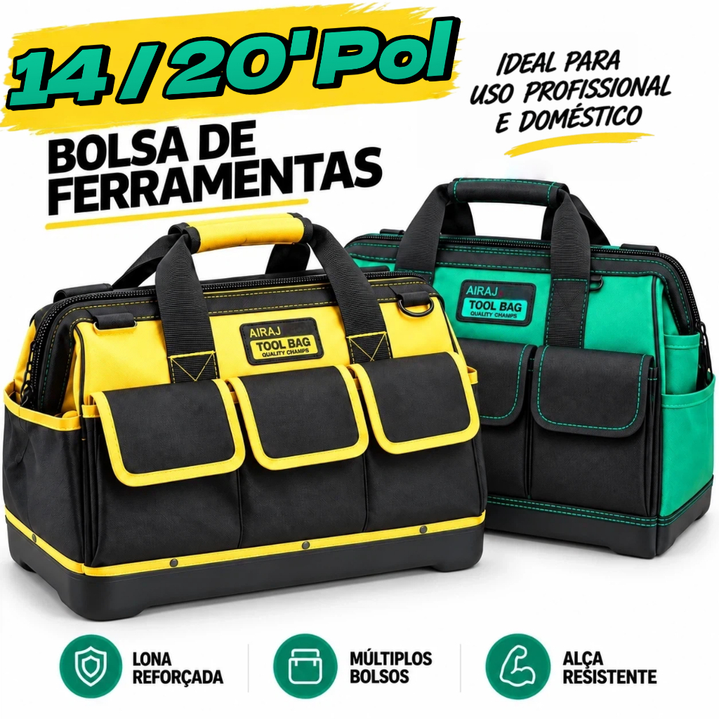 Bolsa de Ferramentas Profissional 14/20 Polegadas Multiuso Caixa de Ferramentas Maleta Organizadora Tecido Resiste