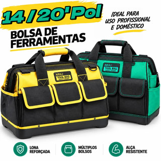 Bolsa de Ferramentas Profissional 14/20 Polegadas Multiuso Caixa de Ferramentas Maleta Organizadora Tecido Resiste