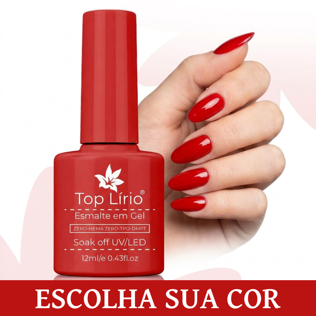 Esmalte em Gel Lirio 12ml – Coleção com 36 Cores | Sem HEMA e TPO