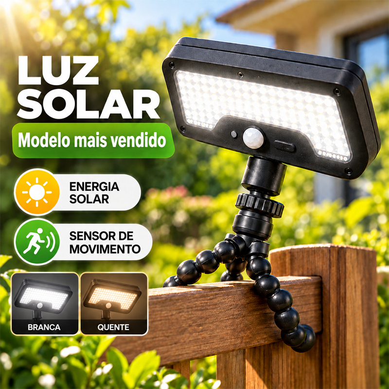 Última Versão Luz Solar Polvo LED com Sensor de Movimento 3 Modos Impermeável para Jardim Varanda e Camping