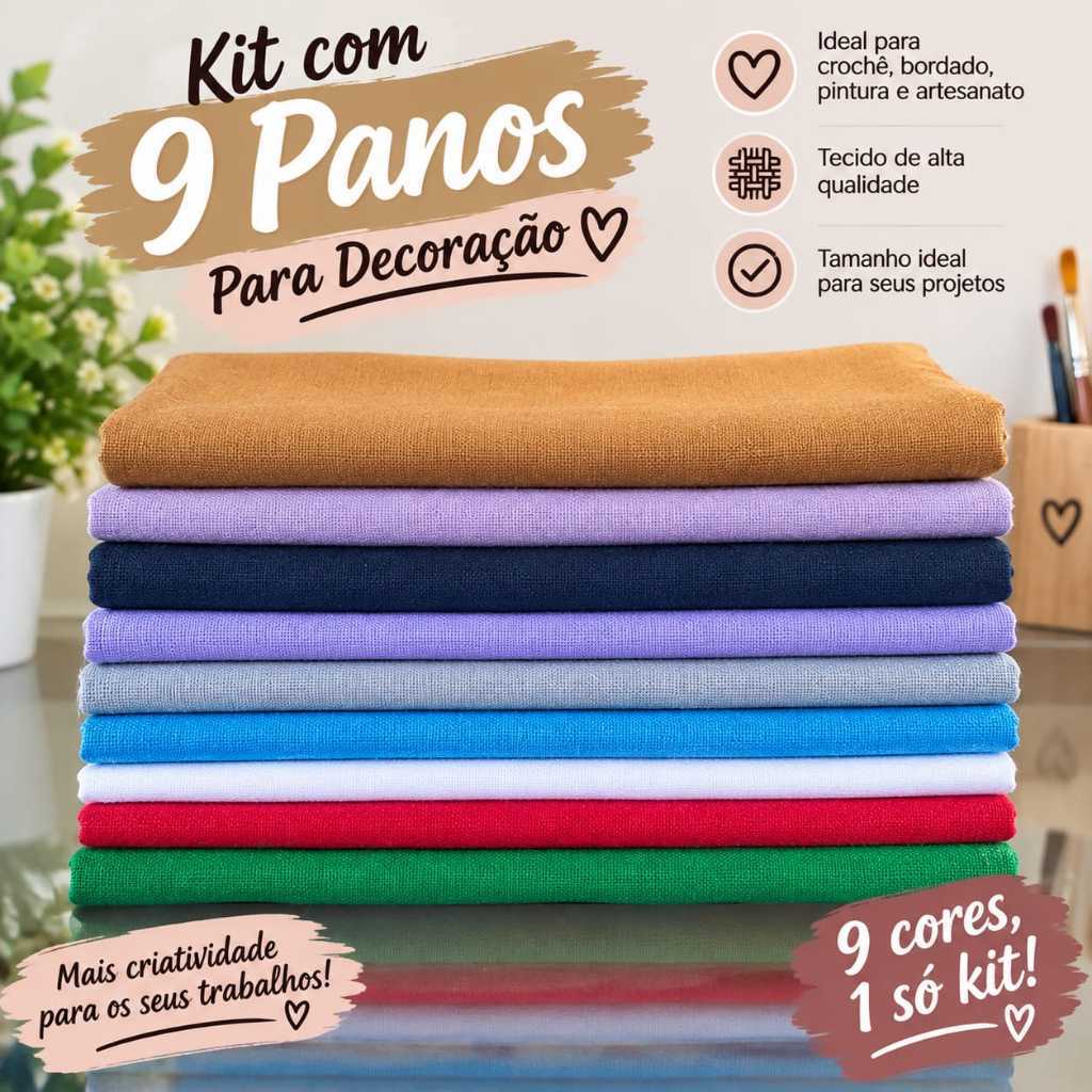 Kit 9 panos grandes de copa lomaer Ideal para decoração e artes de ateliê 50/70