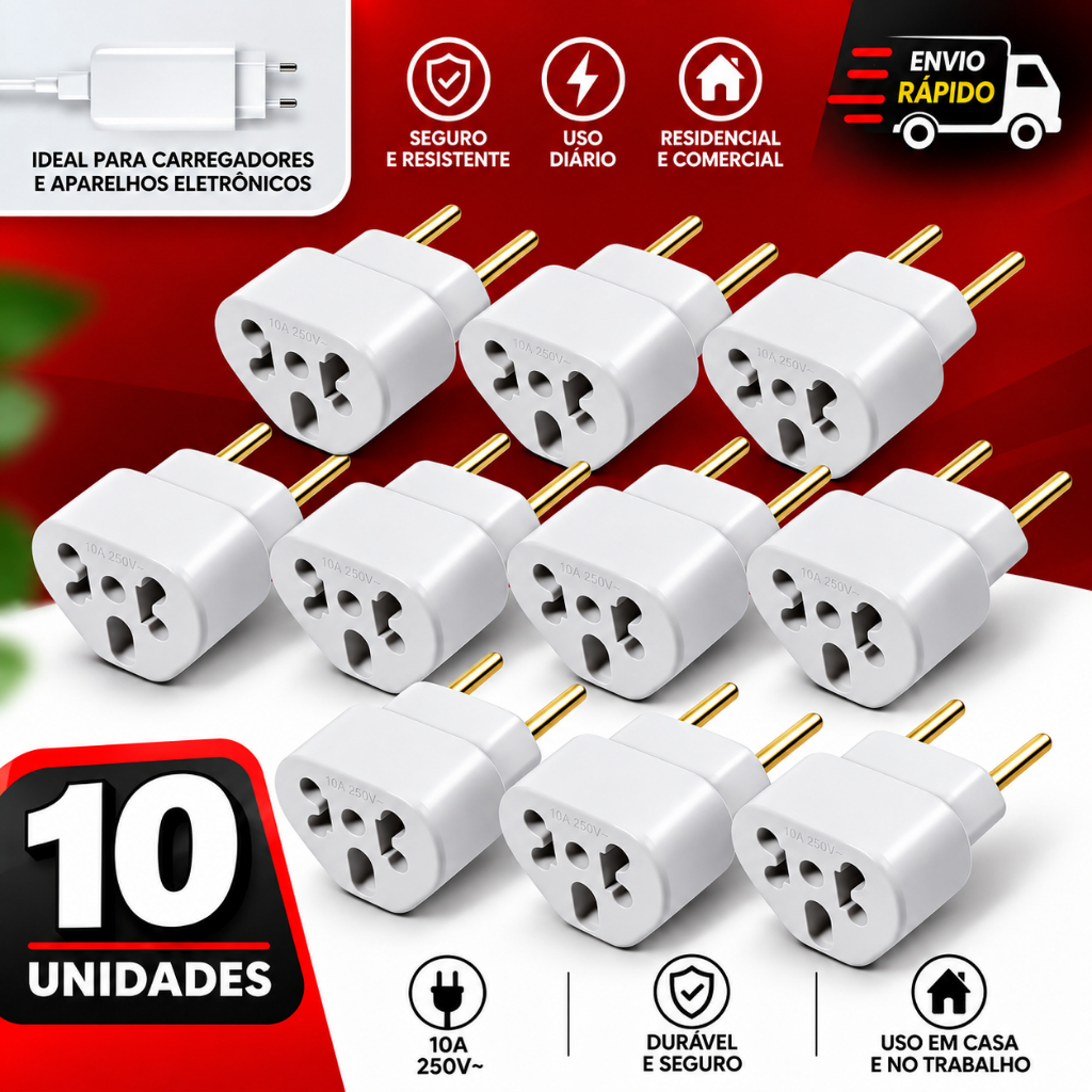 Adaptador De Tomada Bob Love 10a/20a 110.250v T Universal