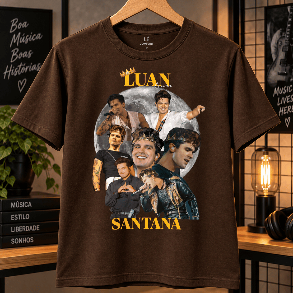 Camiseta Luan Santana Cantor Sertanejo Estampada 100% Algodão Manga Curta Unissex