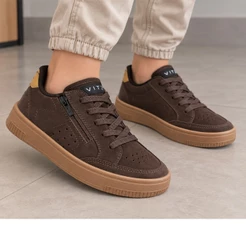 Tênis Menino Casual Marron Retro Confortável