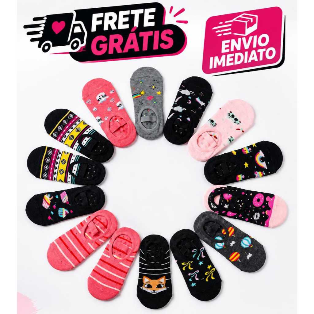 Kit Meias Sapatilhas Antiderrapante 35/40 Pilates Yoga Hidroginástica Atoalhada Conforto Premium