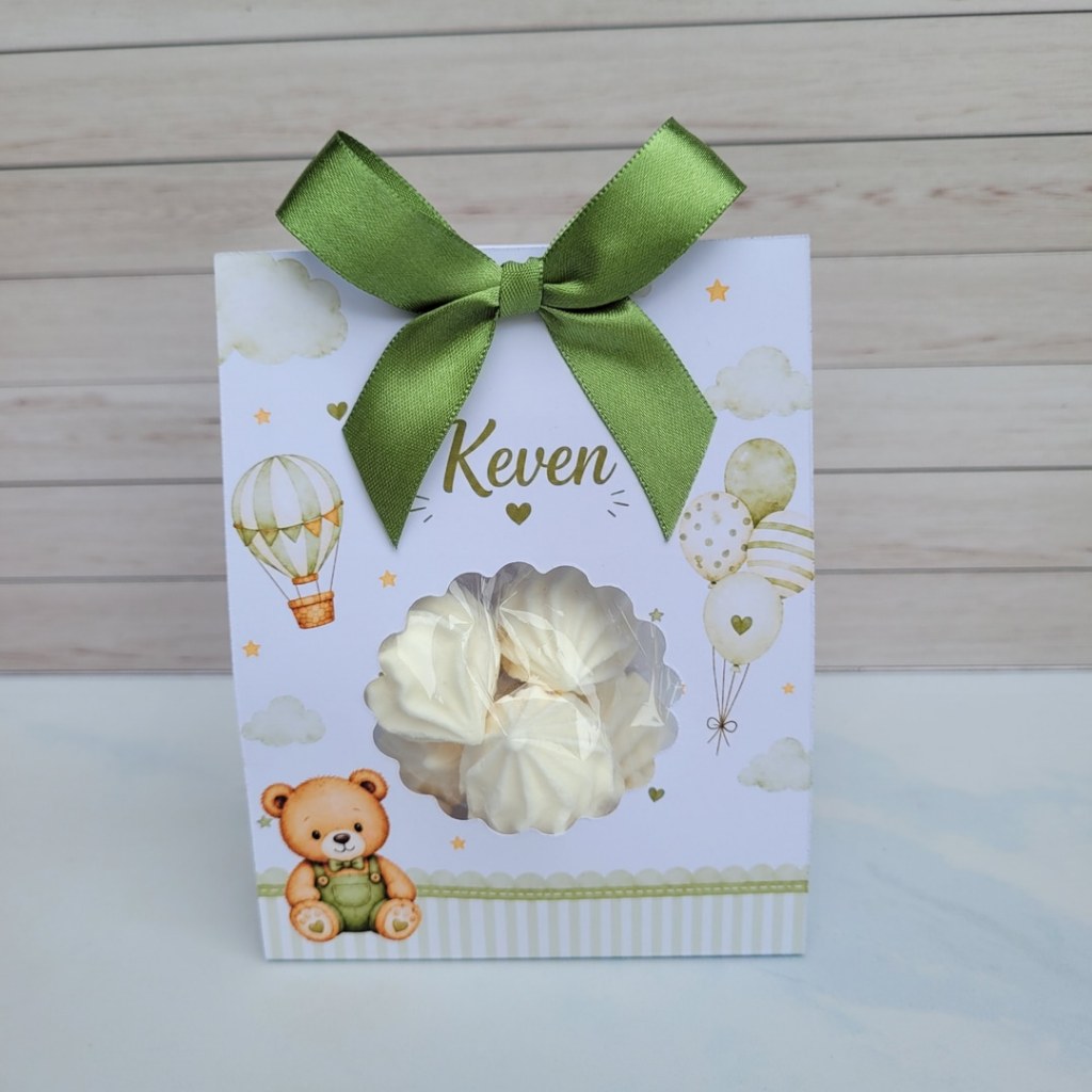 Caixinha para Suspiro Ursinho Personalizada – Lembrancinha Festa Infantil Chá de Bebê Aniversário Ursinho Baby